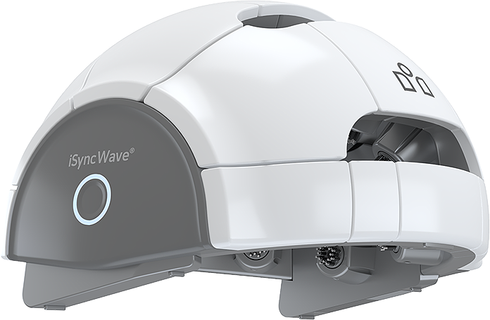 The iMediSync headset with 19 dry electrodes used for the scan