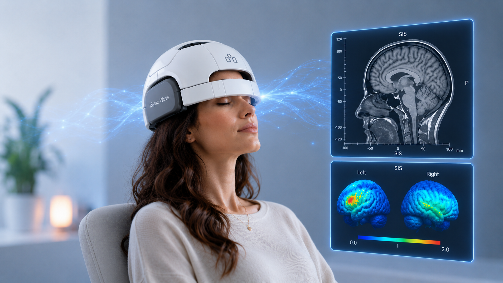 Sesiune de scanare Brain Mapping cu casca iMediSync și raport cerebral